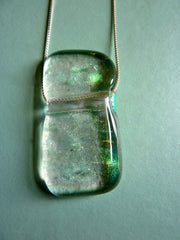 Fused Glass Slider Pendant on a Sterling Silver Chain