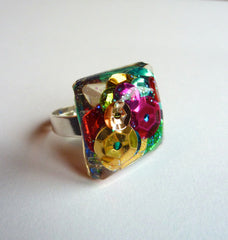 Sequin and glitter ring