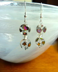 Coloured glass bead earrings