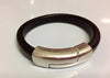 Leather bracelet in dark brown